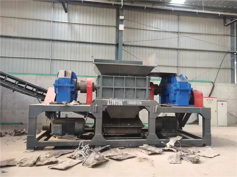 Shuaishuai（Anhui）New Material Technology Co., Ltd. – HX-1600 Metal Crusher & Model 1600 Double Shaft Shredder Case Study - on-site application photo
