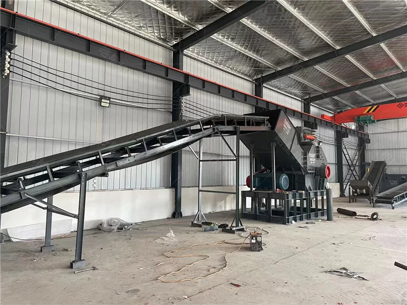 Shuaisu Aluminum Alloy New Materials (Chongqing) Co., Ltd.HXPS1600 Aluminum Scrap Crusher, HXSS1200 Double Shaft Shredder and 1200 Eddy Current Separator Case Study - on-site application photo