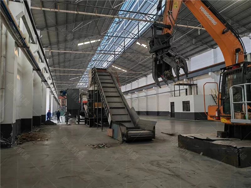 Xinjiang Xinzhou Jinyuan Renewable Resources Recycling Co., Ltd. –HXPS1600 Aluminum Scrap Crusher & HXSS1600 Double Shaft Shredder & 1200 Eddy Current Separator Case Study - on-site application photo