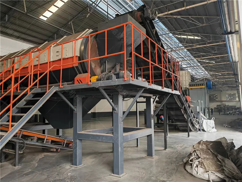 Henan Zhengyuan New Material Technology Co., Ltd. HXPS1600 Aluminum Scrap Crusher HXSS1200 Double Shaft Shredder & 1000 Eddy Current Separator Case Study - on-site application photo