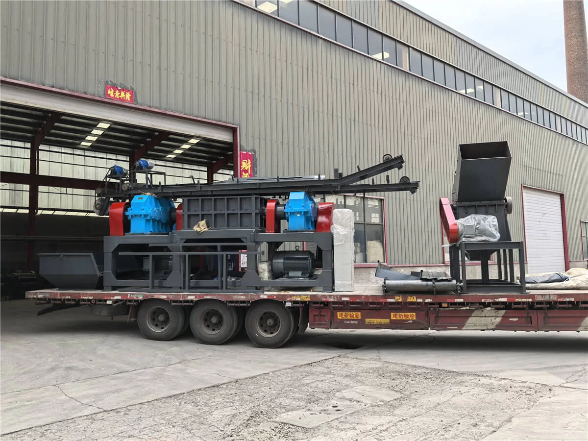 800 Can Crusher With 1200 Double Shaft Shredder Shipped to Yantai, Shandong