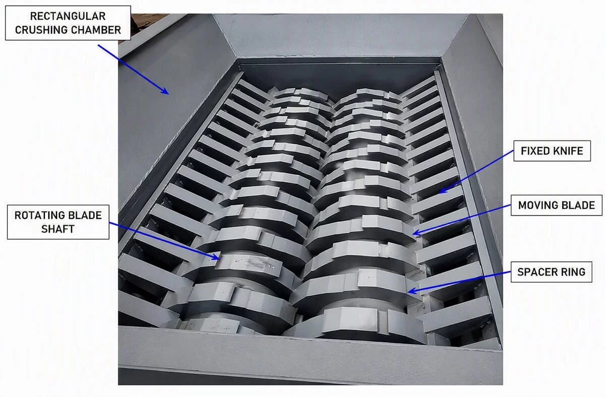 Metal shredder chassis structure