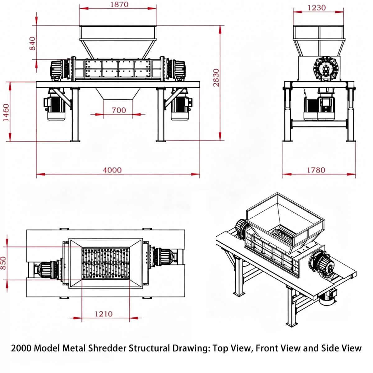 Baled Scrap Shredding Chamber Structure Diagram Baled Scrap Shredding Chamber Structure Diagram