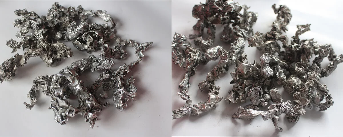 Crushing effect of materials by the can crusher
