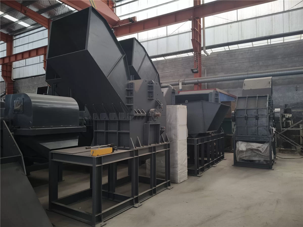 Factory Workshop Photos of 600 Scrap Crusher, 800 Baled Scrap Shredder and Sorting Equipment