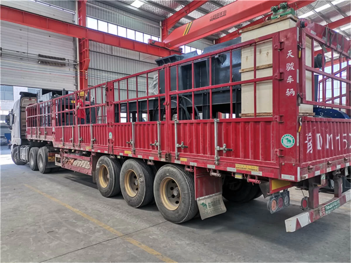 Aluminum Crankcase Crusher and Conveyor System Prepared for Shipment