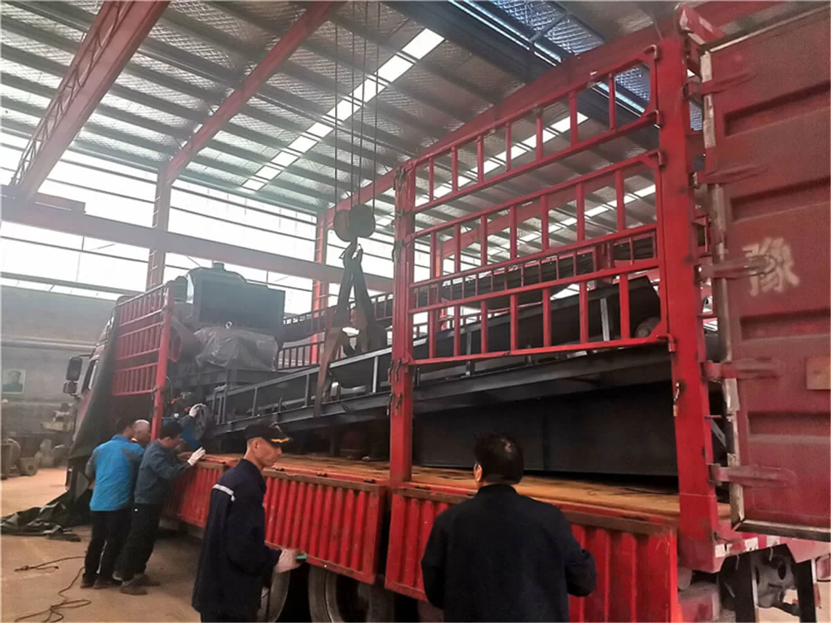 Aluminum Crankcase Crusher and Conveyor System Prepared for Shipment