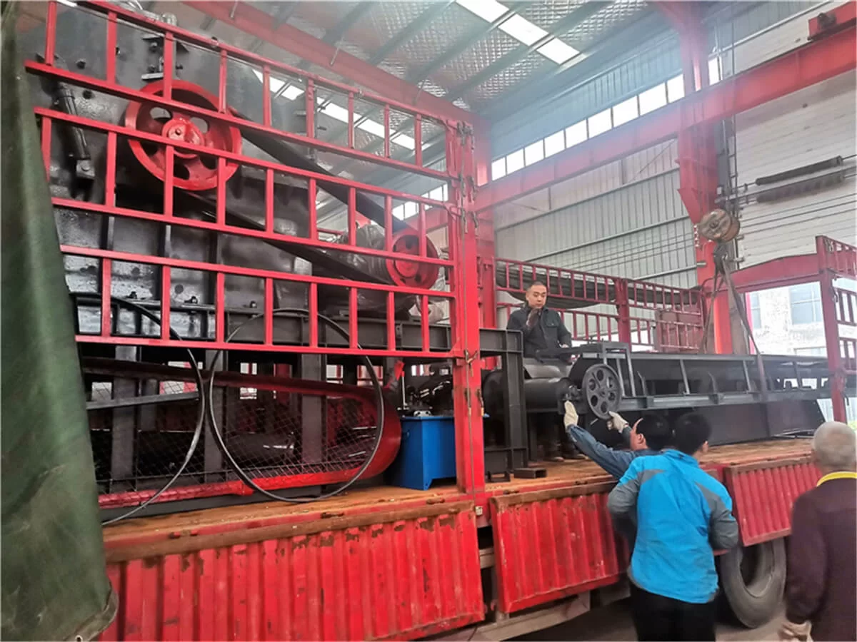 Aluminum Crankcase Crusher and Conveyor System Prepared for Shipment