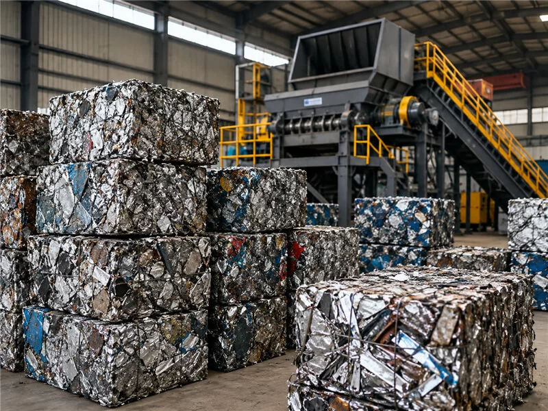 Baled Scrap Shredding Line feed material