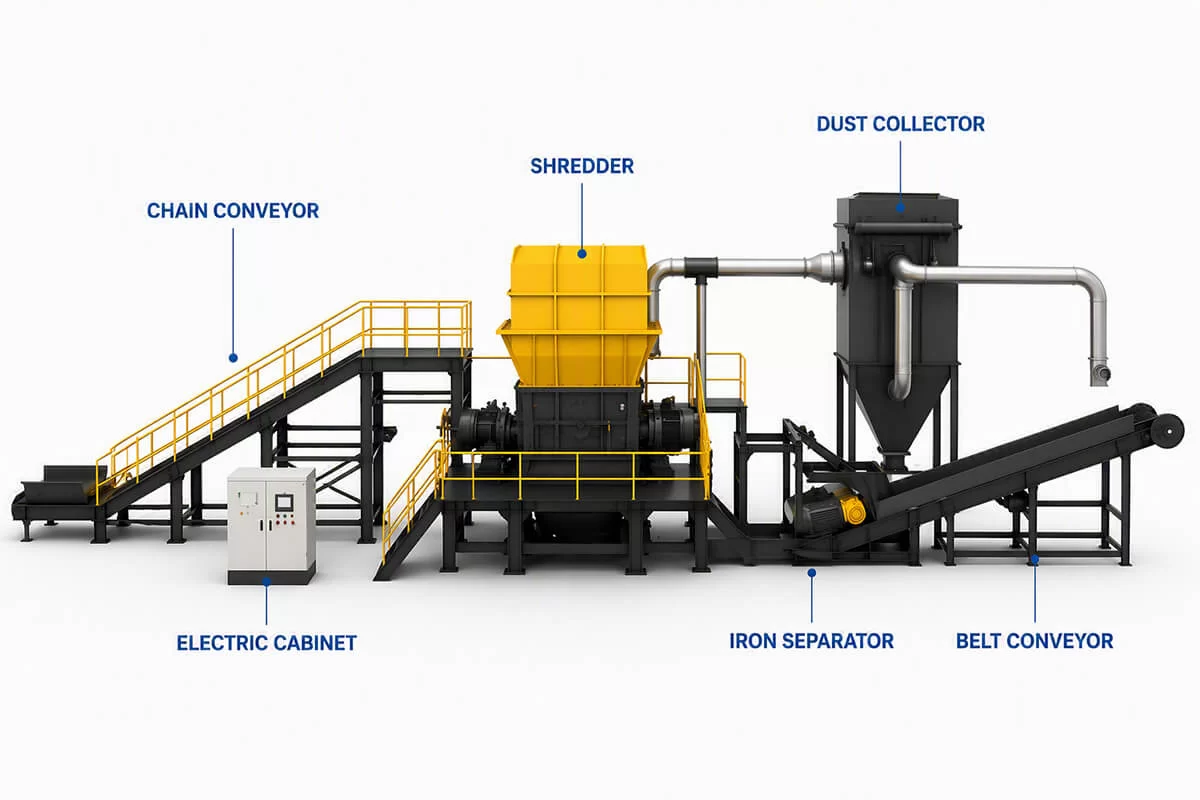 Scrap Steel Shredding Production Line layout